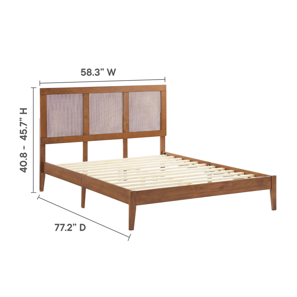 Sirocco Rattan and Wood Platform Bed by Modway