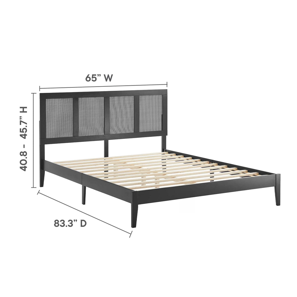 Sirocco Rattan and Wood Platform Bed by Modway