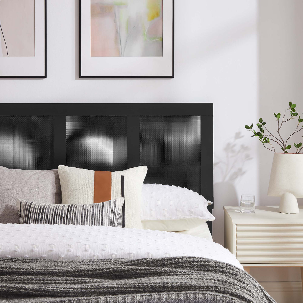 Sirocco Rattan and Wood Platform Bed by Modway