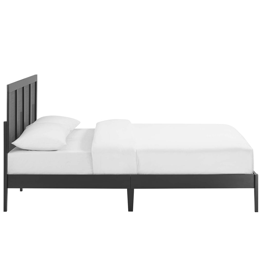 Sirocco Rattan and Wood Platform Bed by Modway