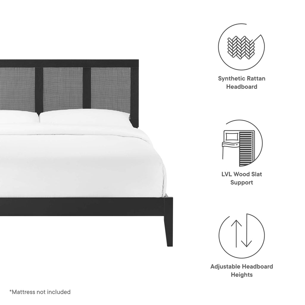 Sirocco Rattan and Wood Platform Bed by Modway
