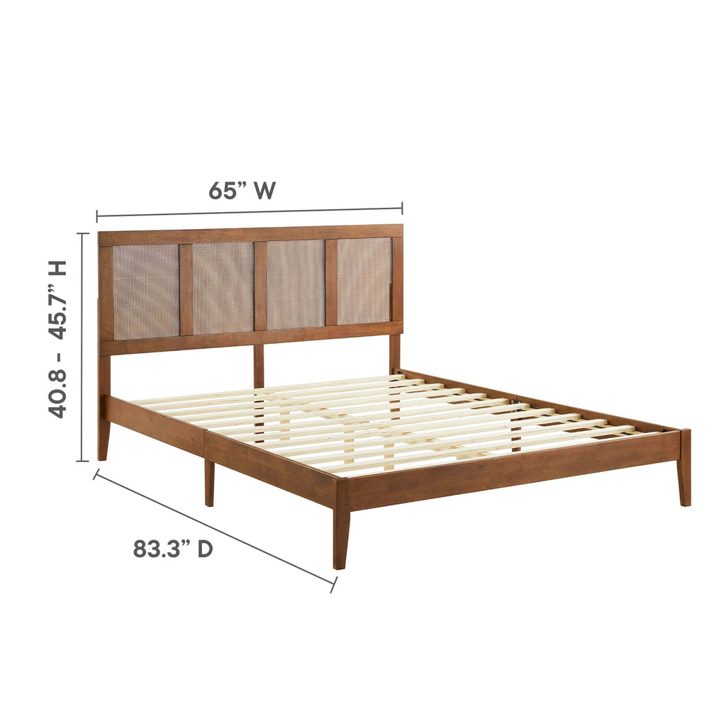 Sirocco Rattan and Wood Platform Bed by Modway