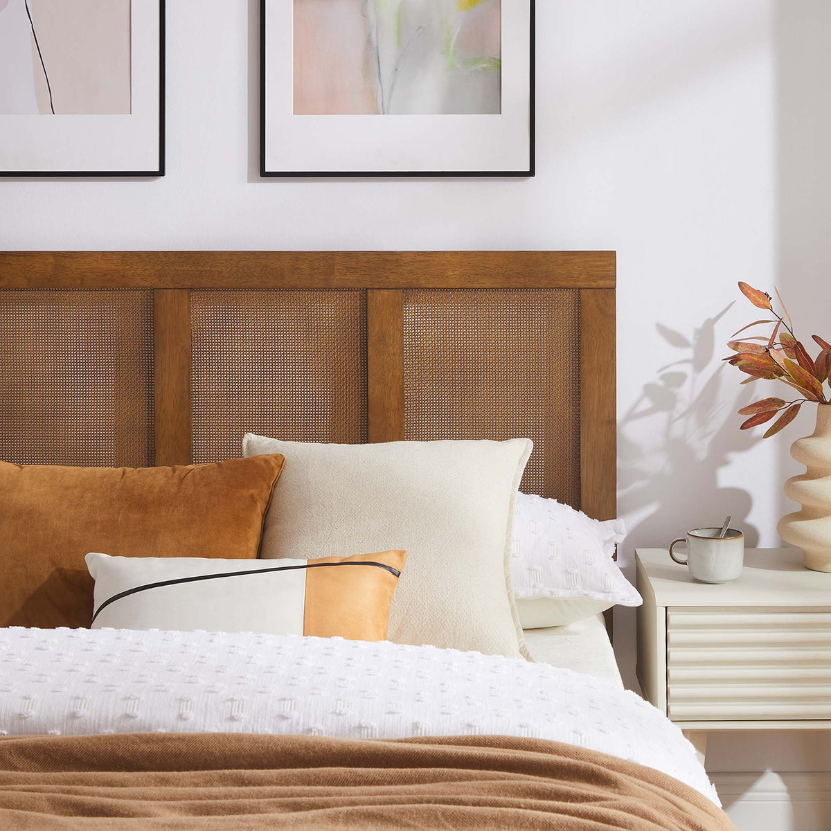 Sirocco Rattan and Wood Platform Bed by Modway