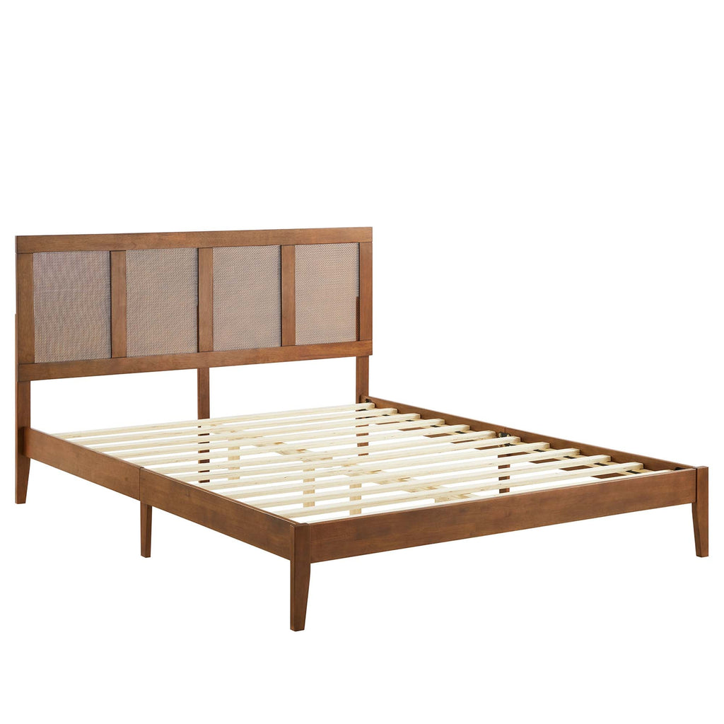 Sirocco Rattan and Wood Platform Bed by Modway