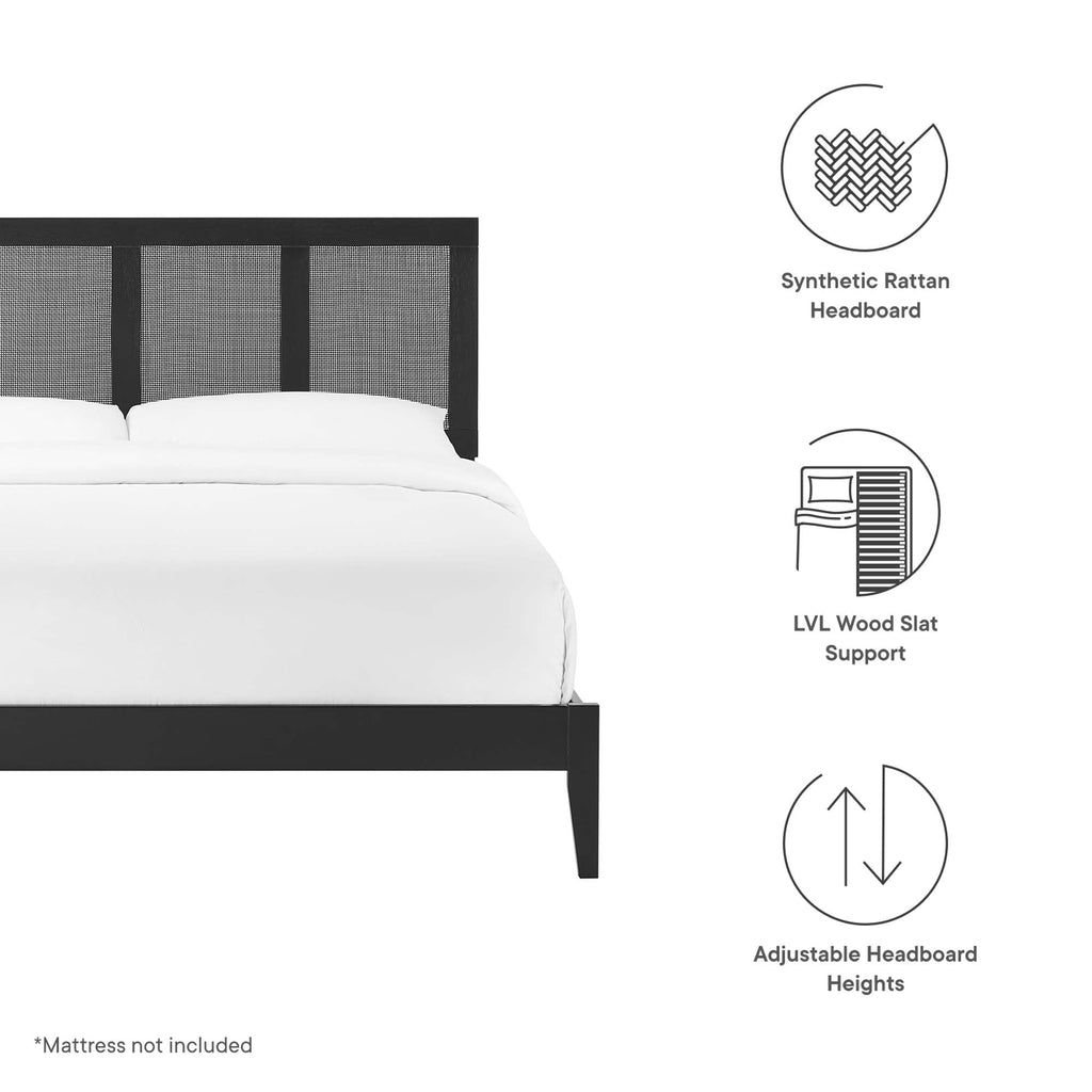 Sirocco Rattan and Wood Platform Bed by Modway