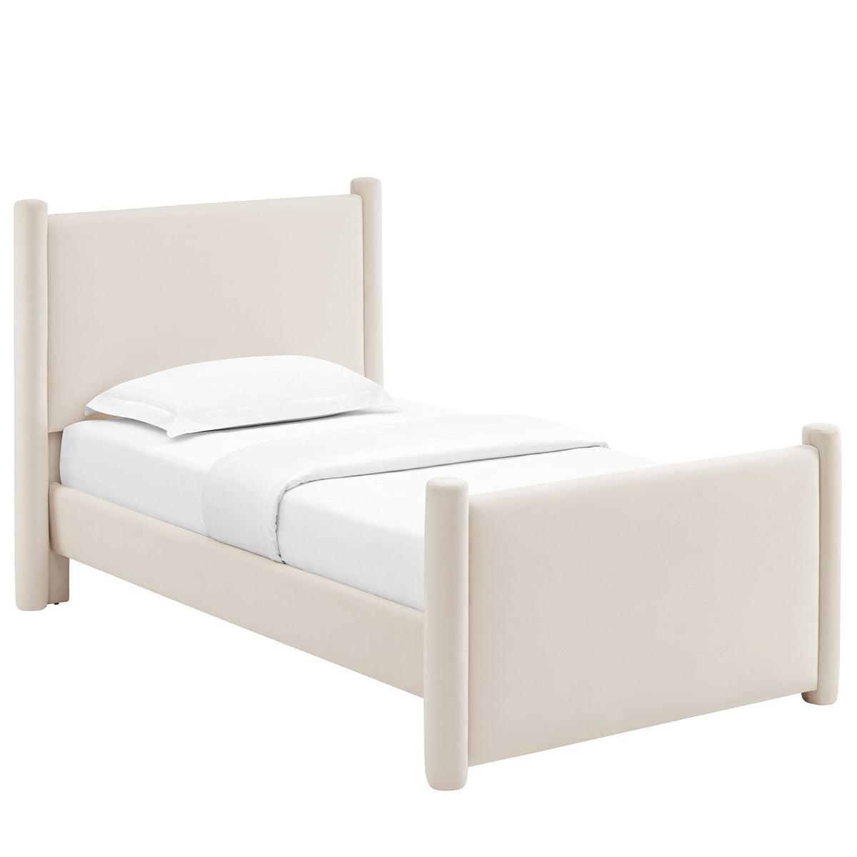 Rael Rounded Post Performance Velvet Platform Bed by Modway