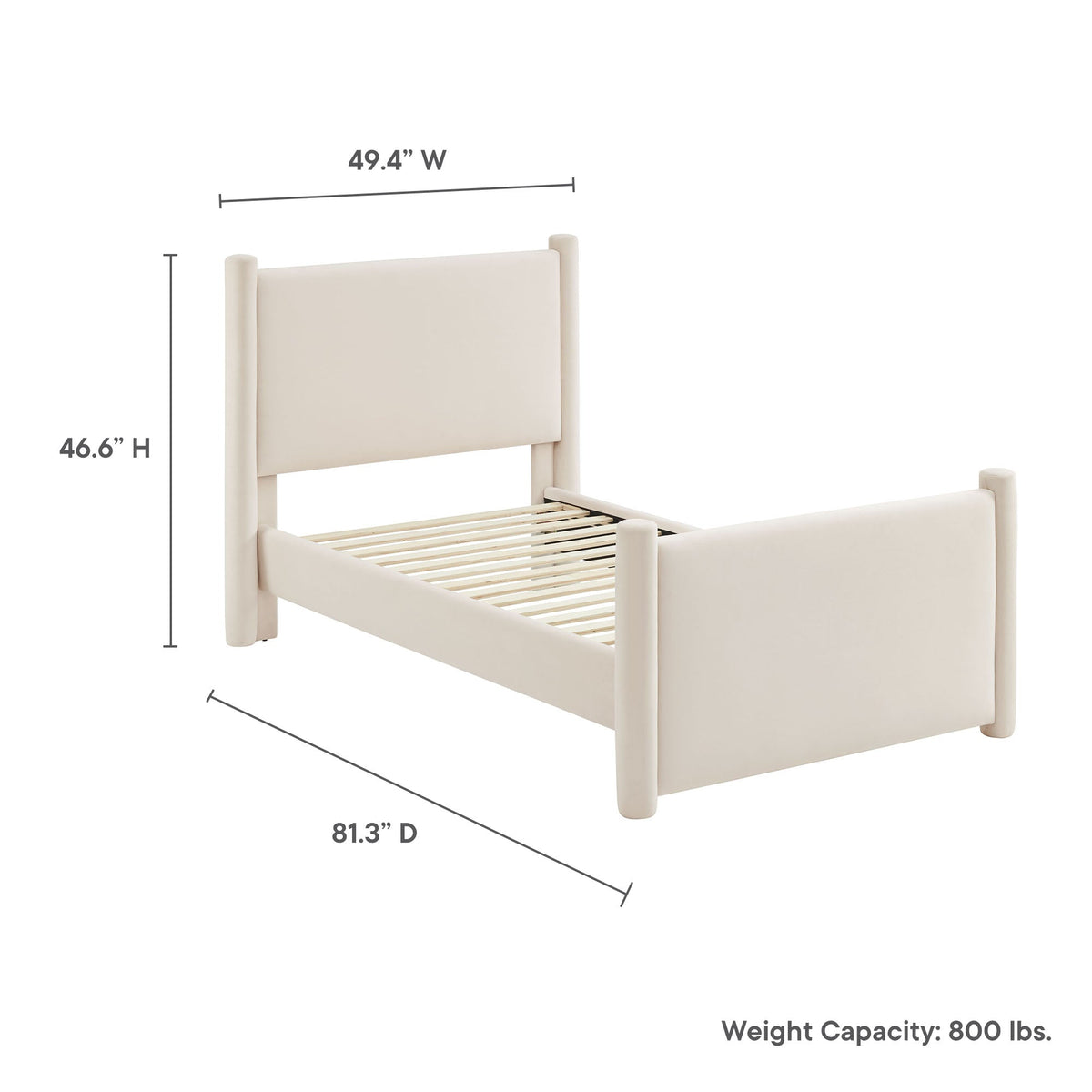 Rael Rounded Post Performance Velvet Platform Bed by Modway
