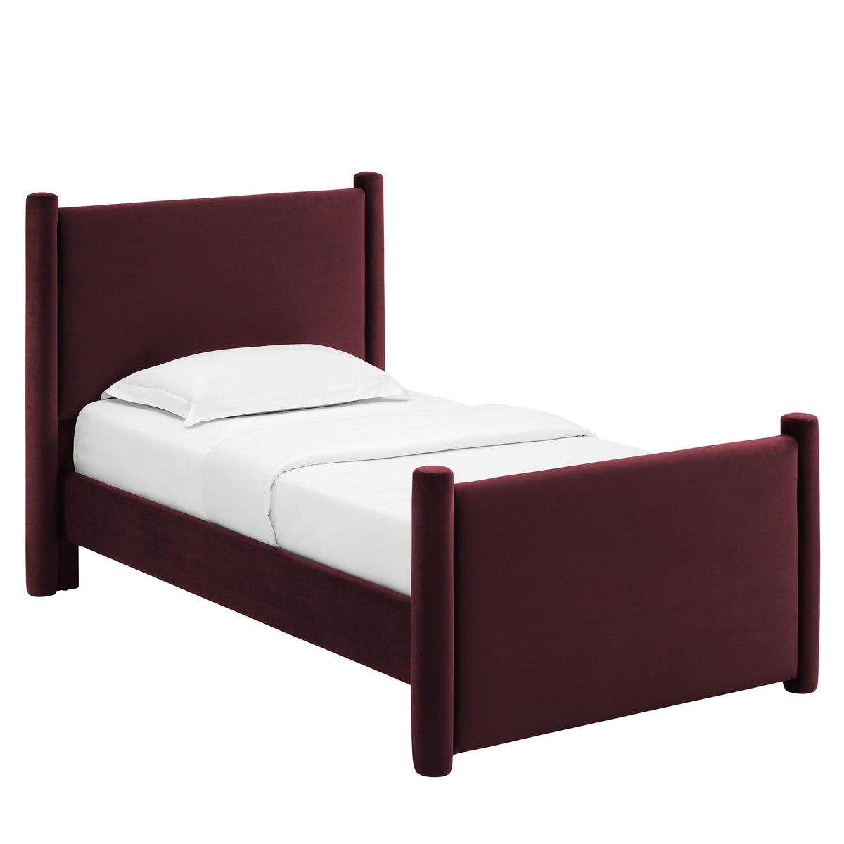Rael Rounded Post Performance Velvet Platform Bed by Modway
