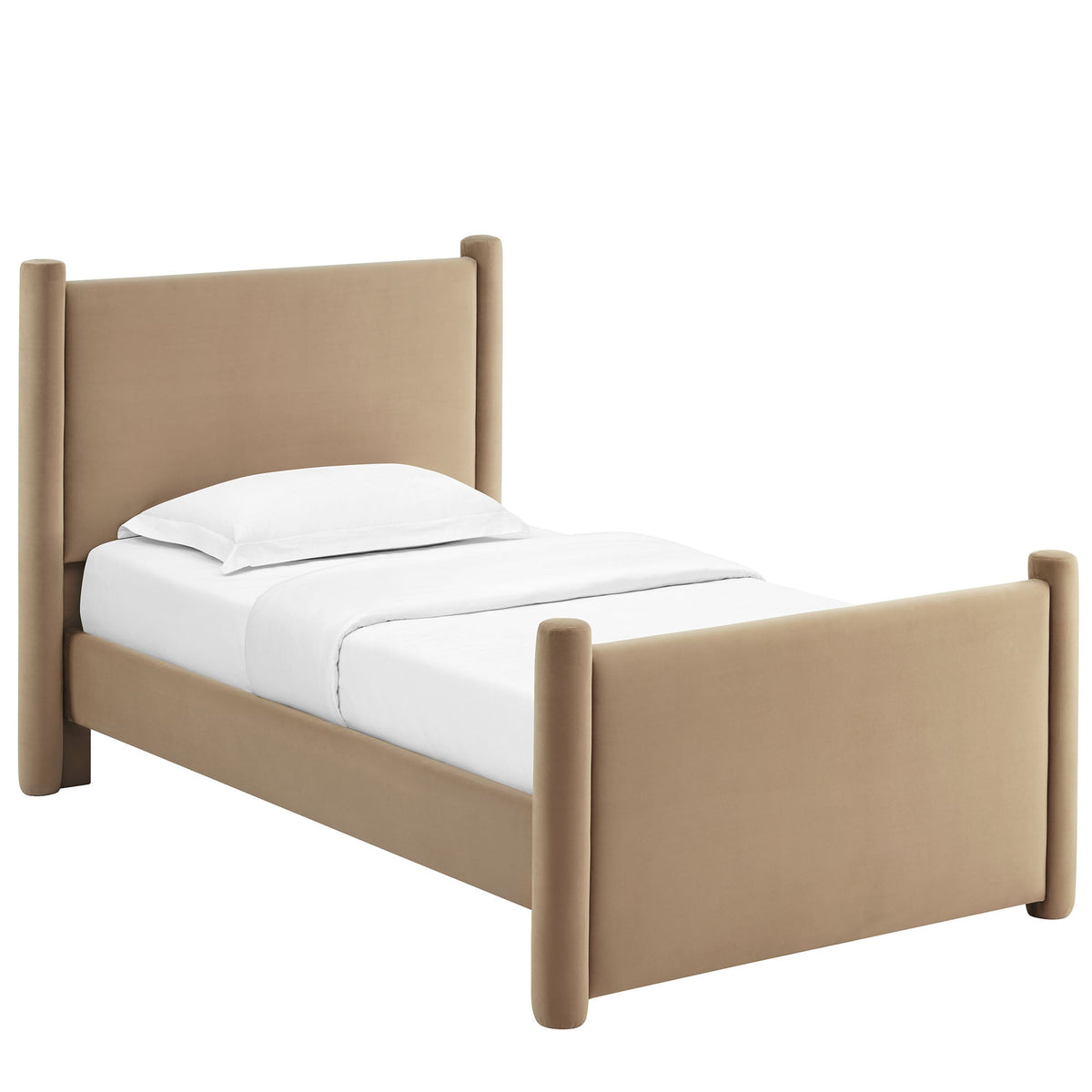 Rael Rounded Post Performance Velvet Platform Bed by Modway
