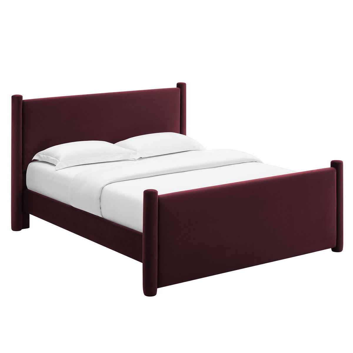 Rael Rounded Post Performance Velvet Platform Bed by Modway