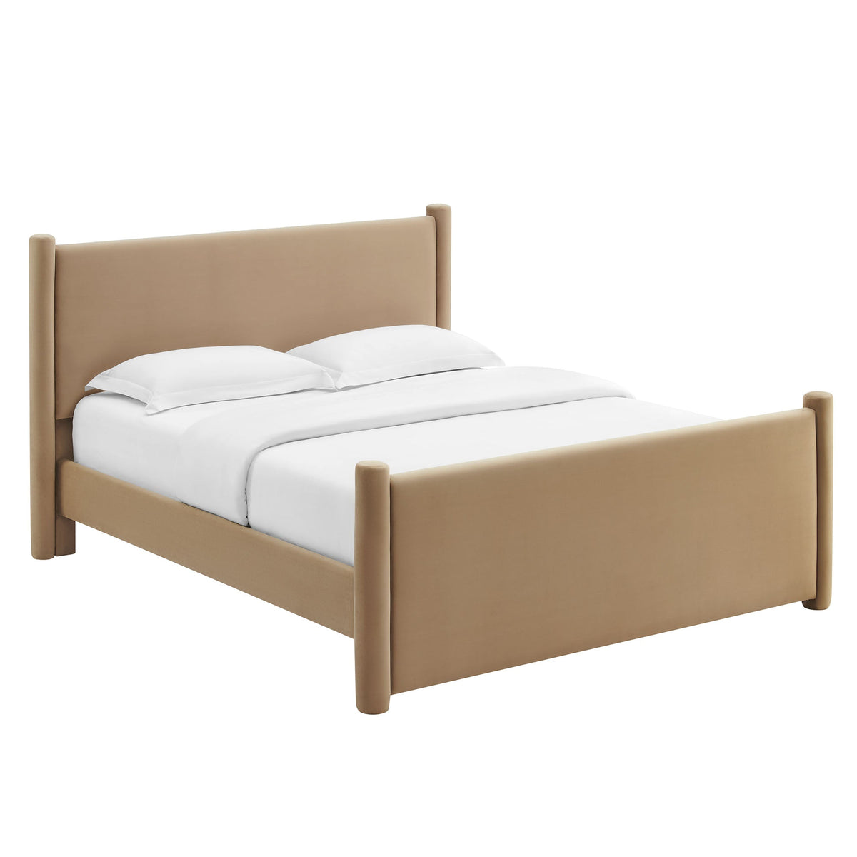 Rael Rounded Post Performance Velvet Platform Bed by Modway