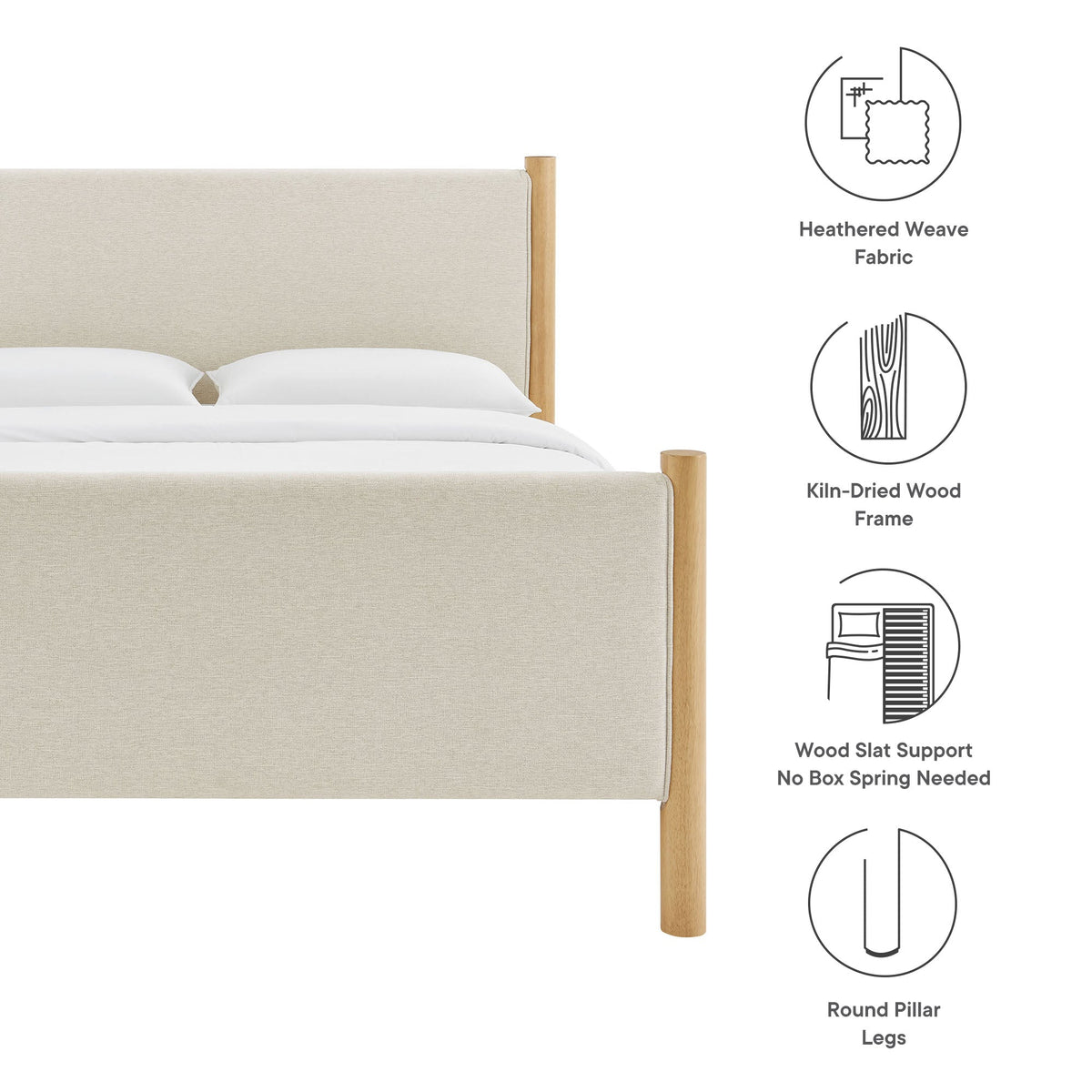 Maven Fabric Upholstered Platform Bed by Modway