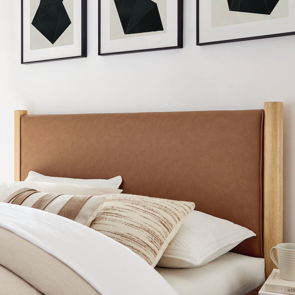Maven Full Size Vegan Leather Upholstered Platform Bed by Modway