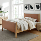 Maven King Size Vegan Leather Upholstered Platform Bed by Modway
