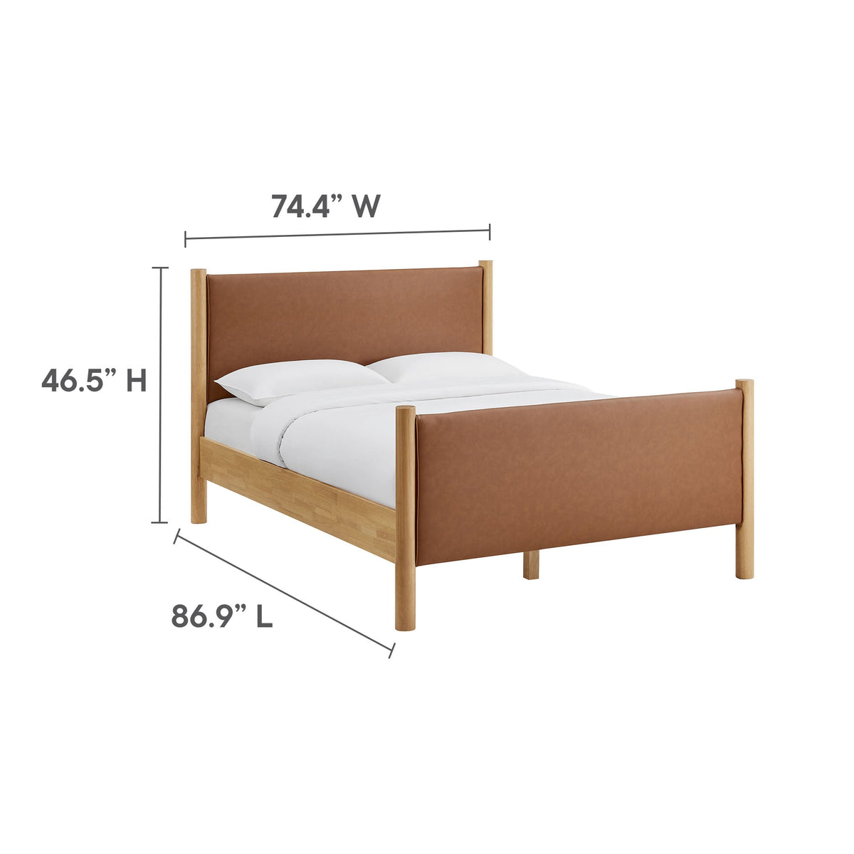 Maven King Size Vegan Leather Upholstered Platform Bed by Modway