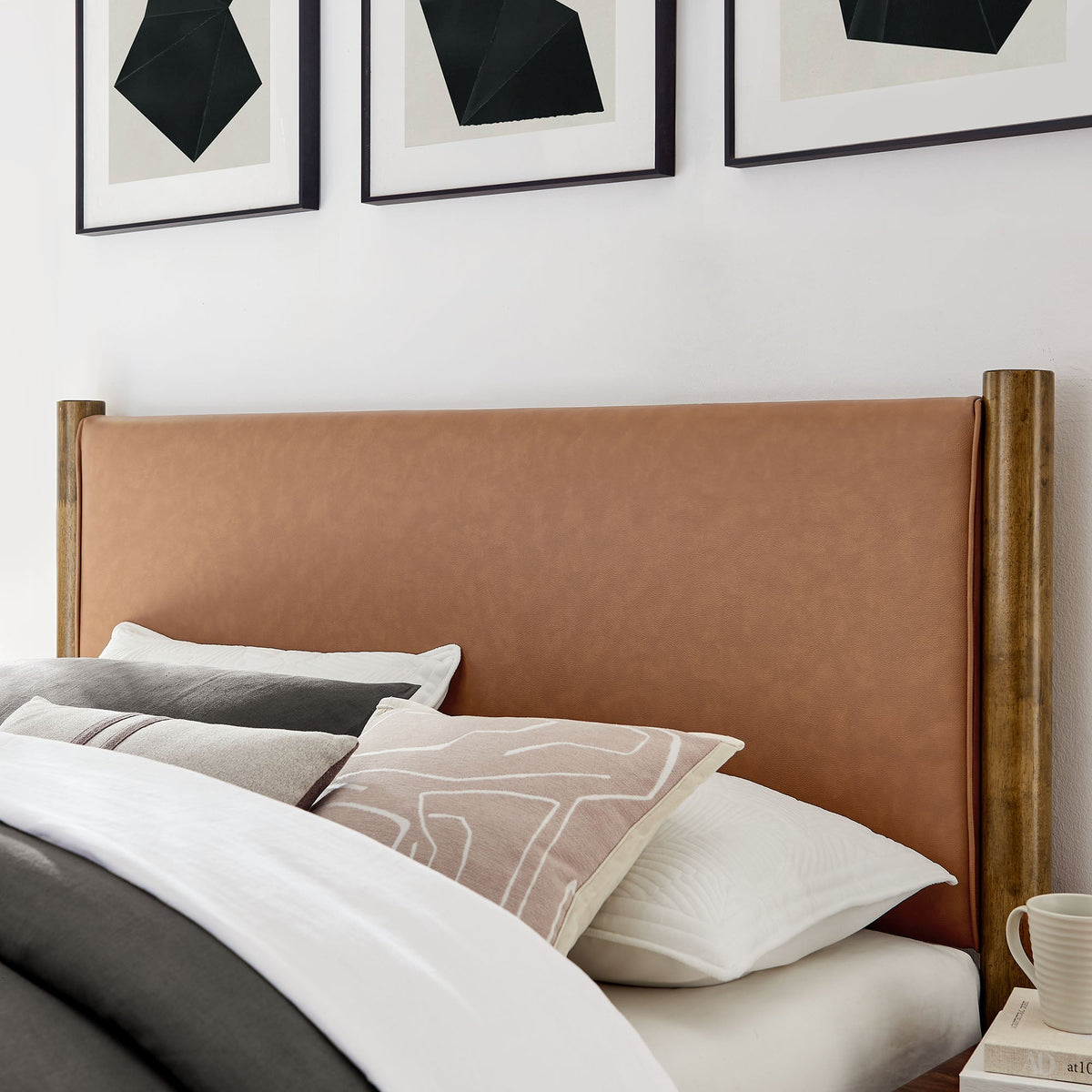 Maven King Size Vegan Leather Upholstered Platform Bed by Modway