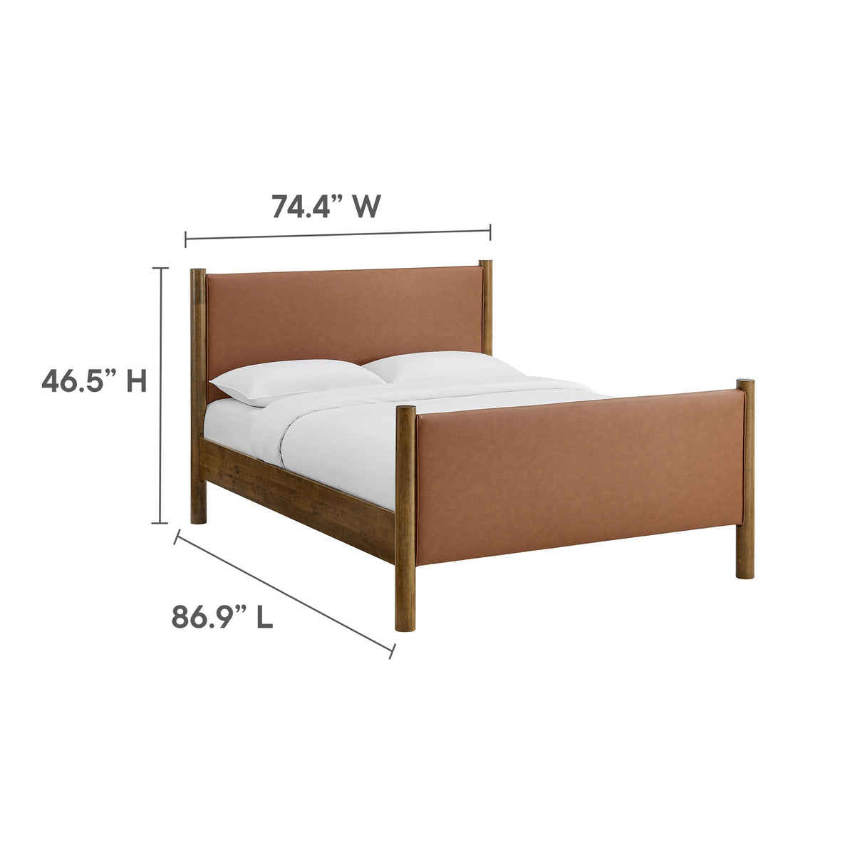 Maven King Size Vegan Leather Upholstered Platform Bed by Modway