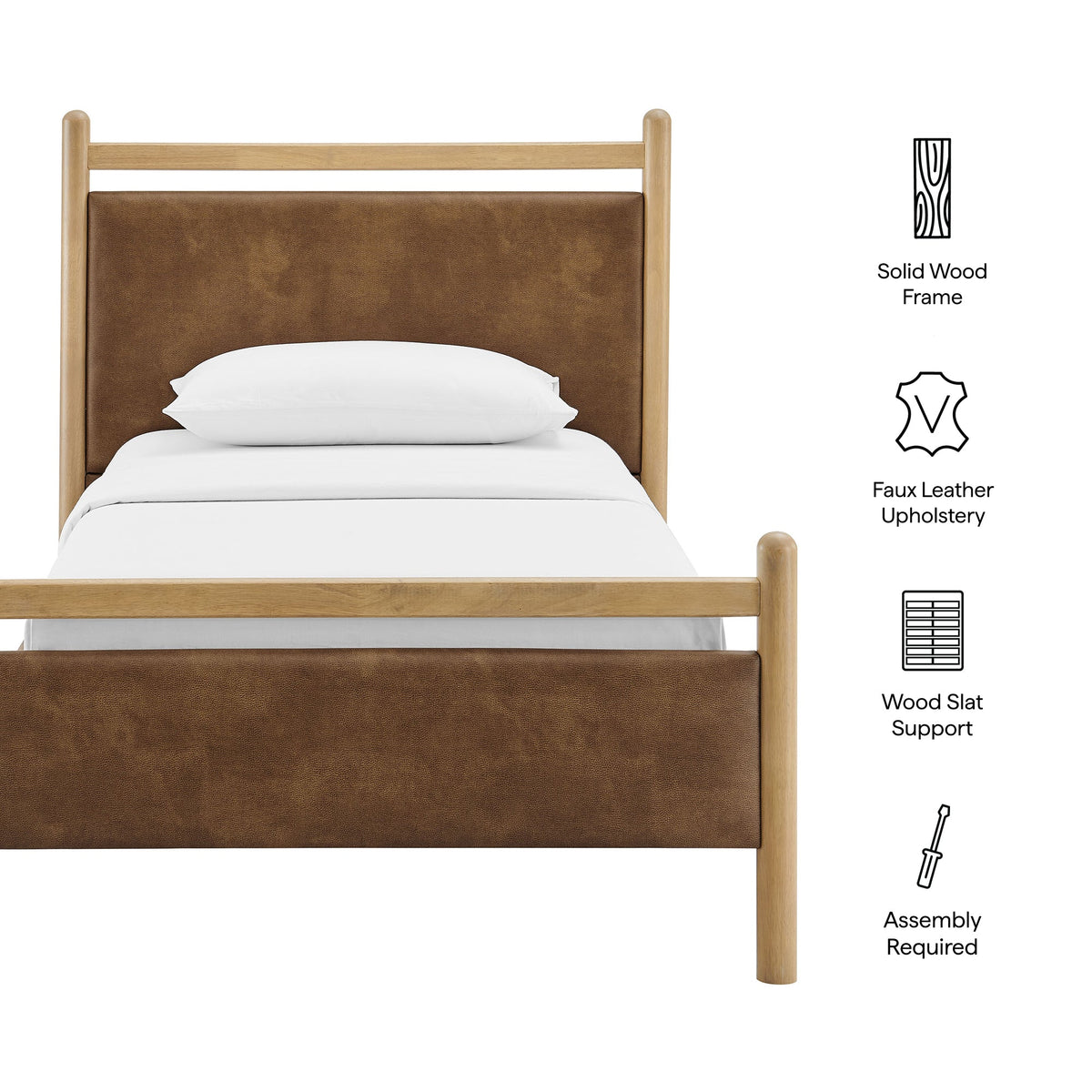 Ginny Vegan Leather Platform Bed Frame by Modway