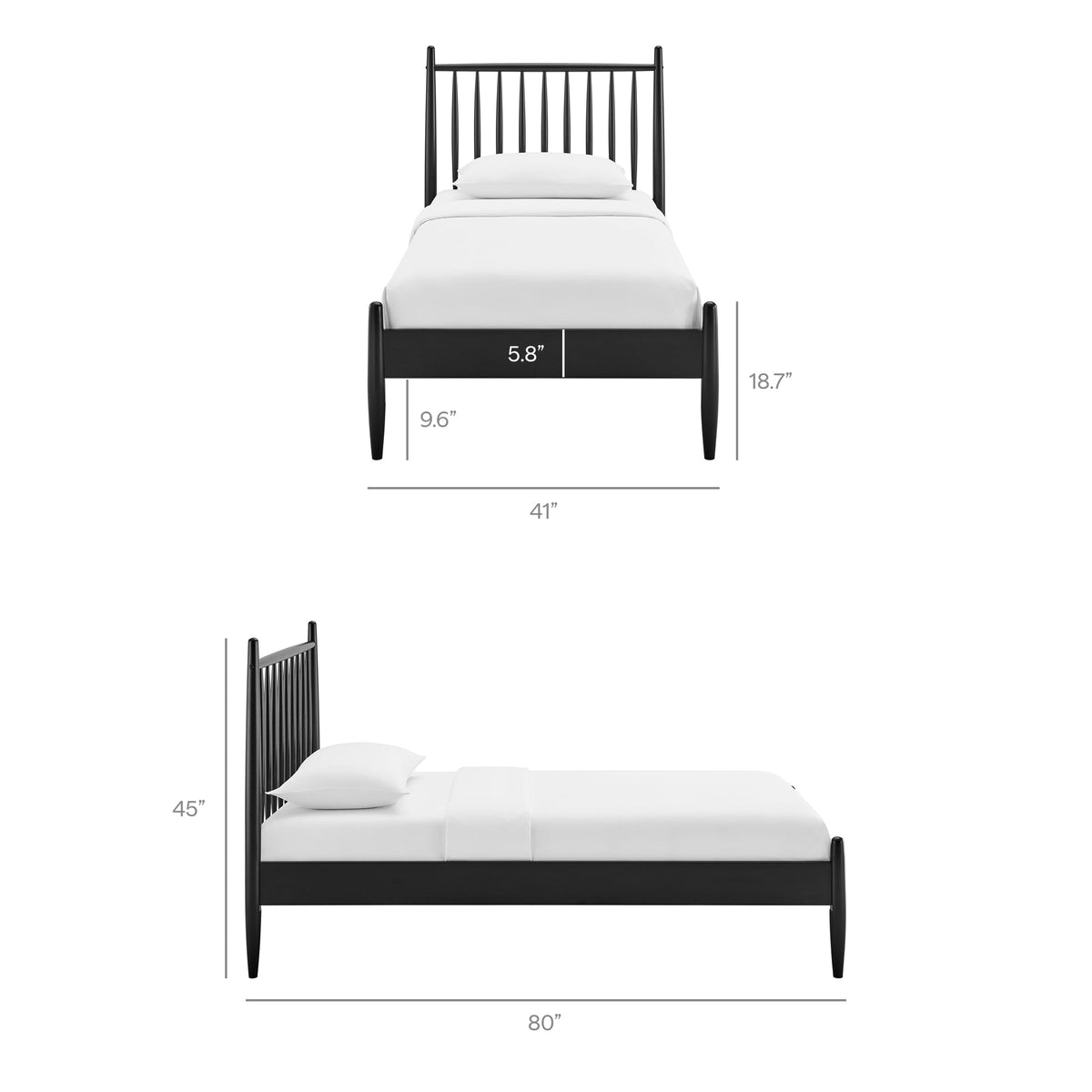 Zane Spindle Bed Frame by Modway