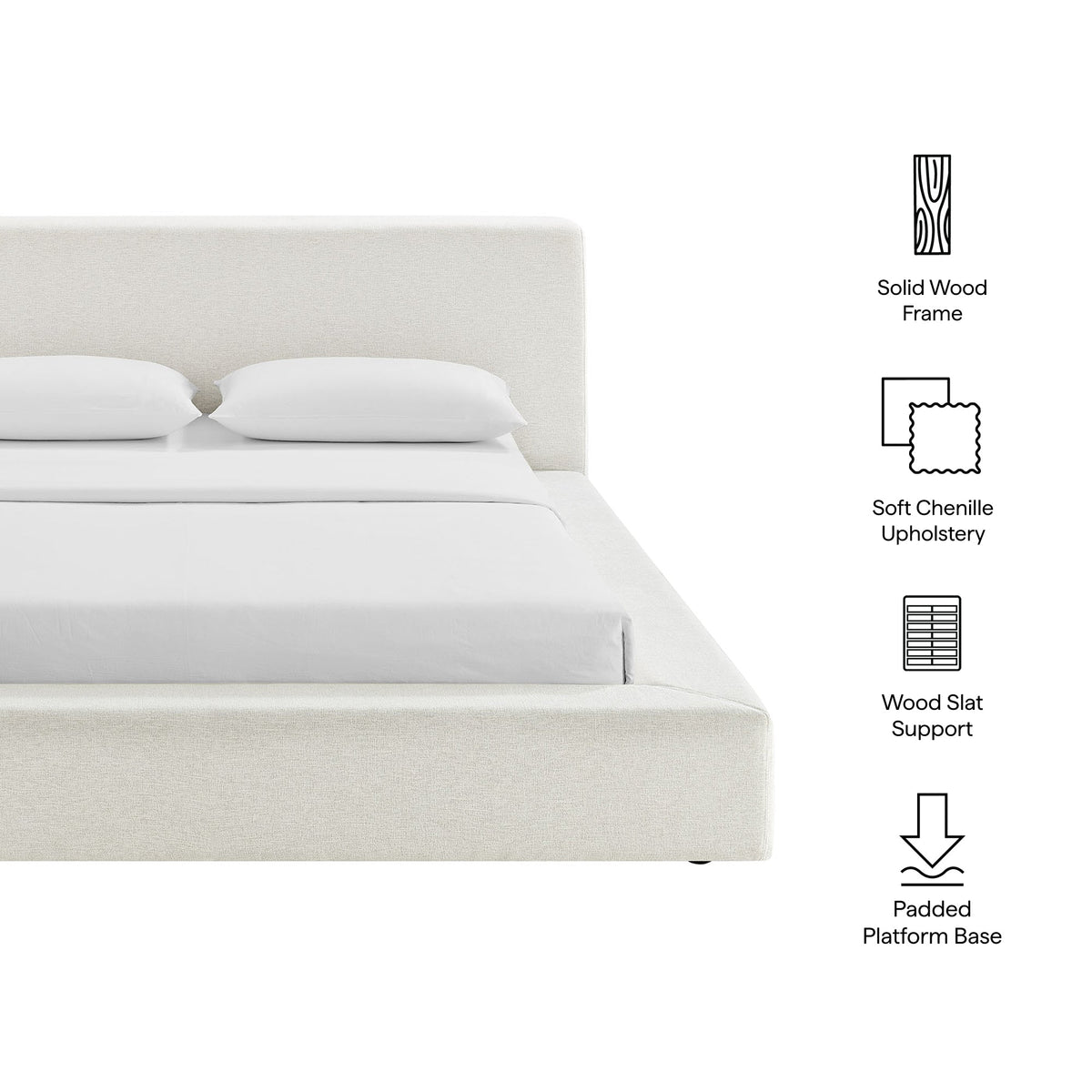 Luma Chenille Upholstered Platform Bed Frame by Modway