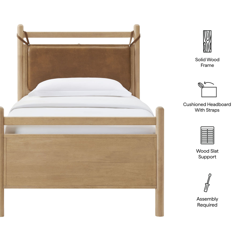 Leni Vegan Leather and Wood Platform Bed Frame by Modway