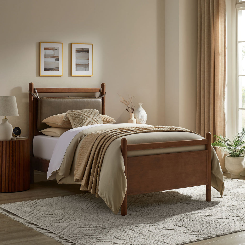 Leni Vegan Leather and Wood Platform Bed Frame by Modway