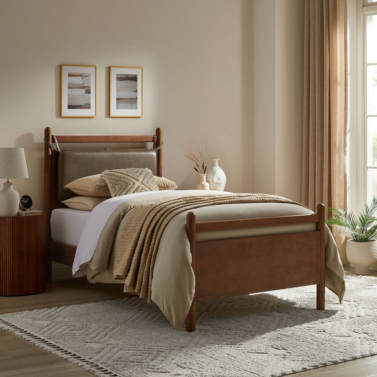 Leni Vegan Leather and Wood Platform Bed Frame by Modway