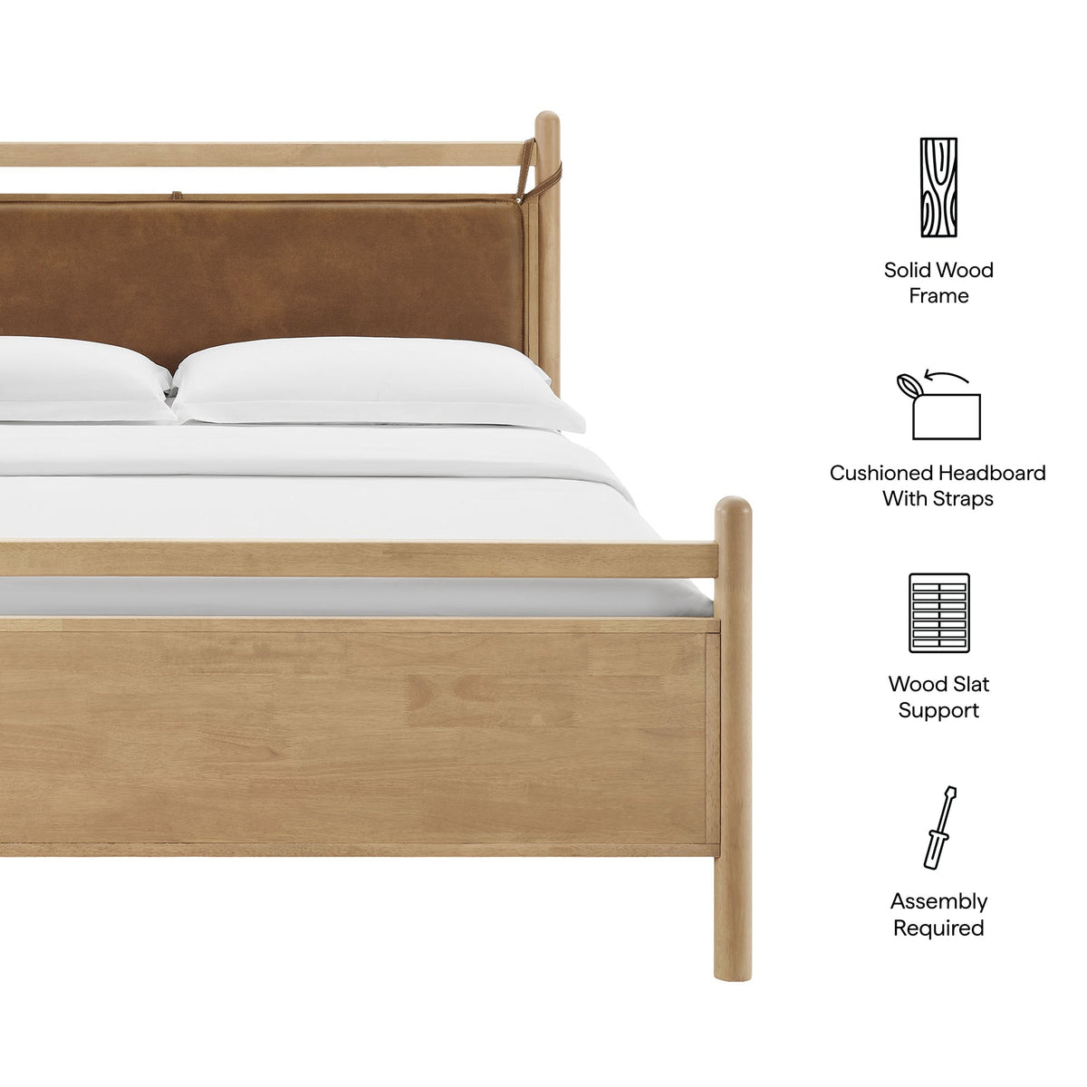 Leni Vegan Leather and Wood Platform Bed Frame by Modway