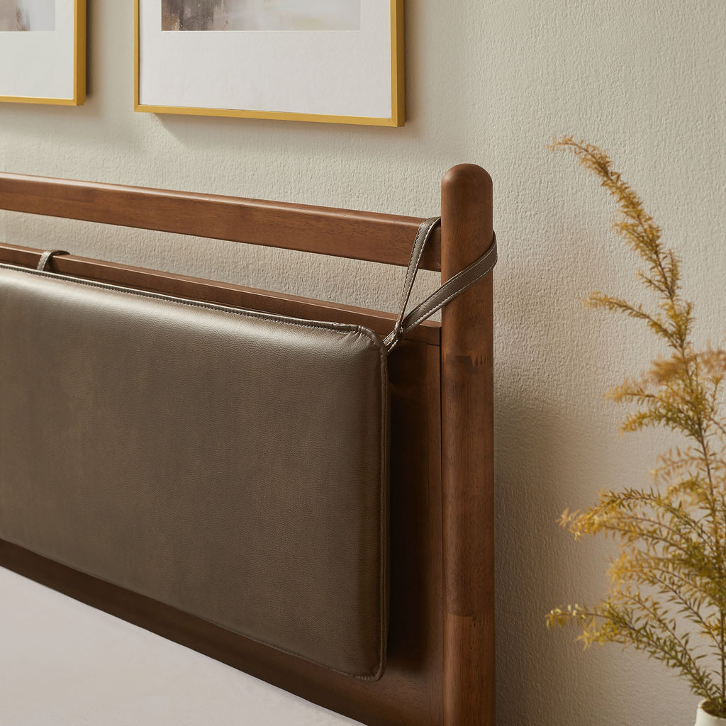 Leni Vegan Leather and Wood Platform Bed Frame by Modway