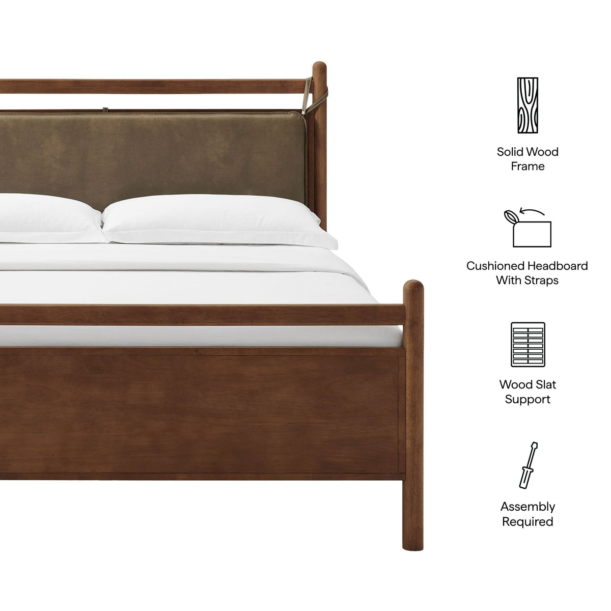 Leni Vegan Leather and Wood Platform Bed Frame by Modway