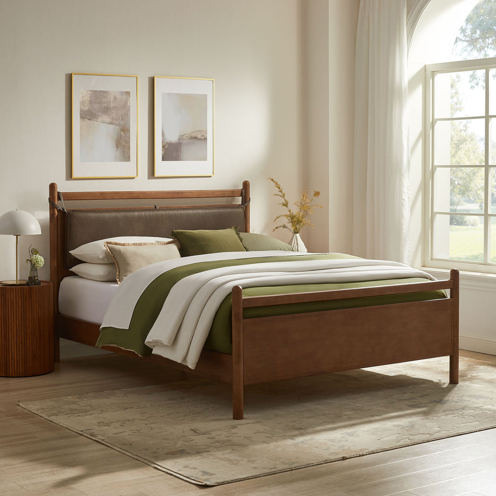 Leni Vegan Leather and Wood Platform Bed Frame by Modway