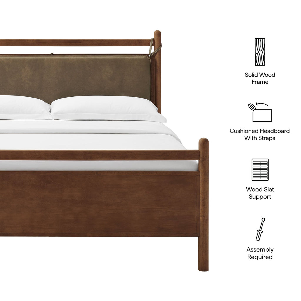 Leni Vegan Leather and Wood Platform Bed Frame by Modway