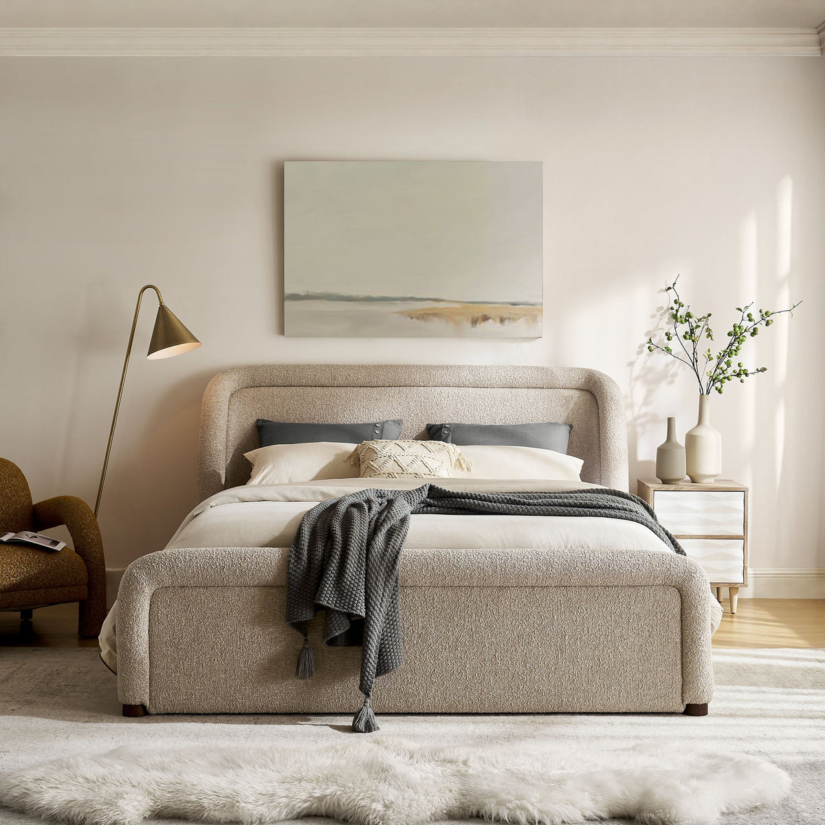 Tasmin Upholstered Fabric Platform Bed by Modway