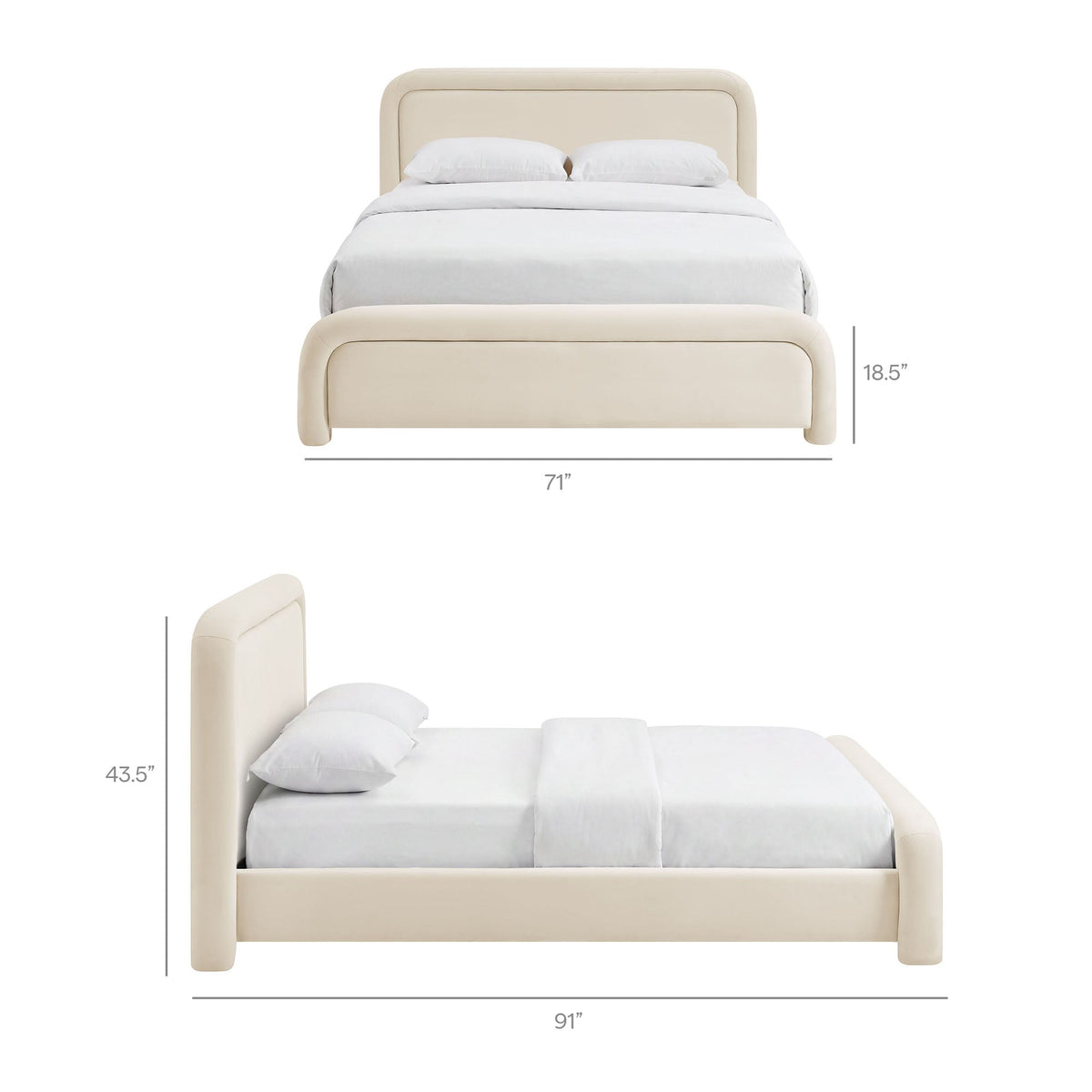 Beck Performance Velvet Platform Bed by Modway