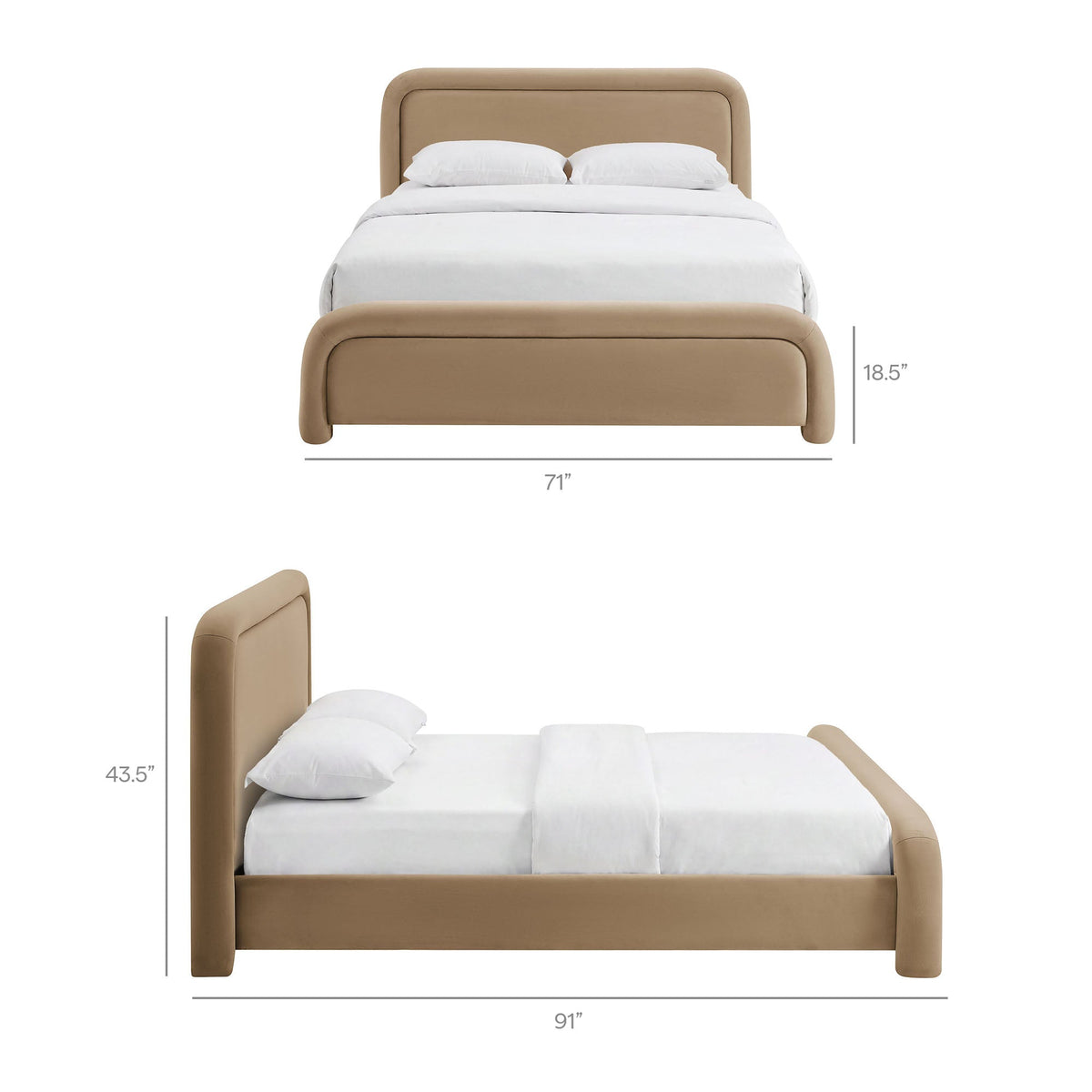 Beck Performance Velvet Platform Bed by Modway