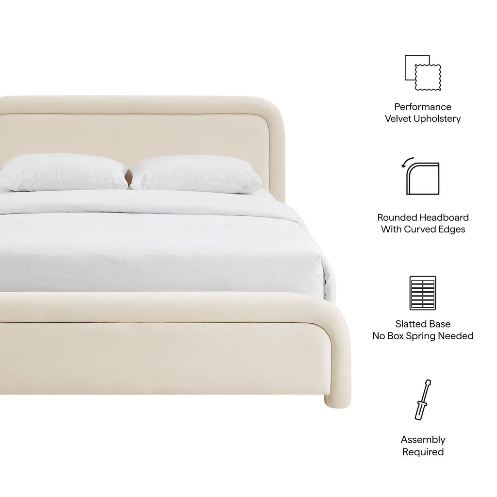 Beck Performance Velvet Platform Bed by Modway