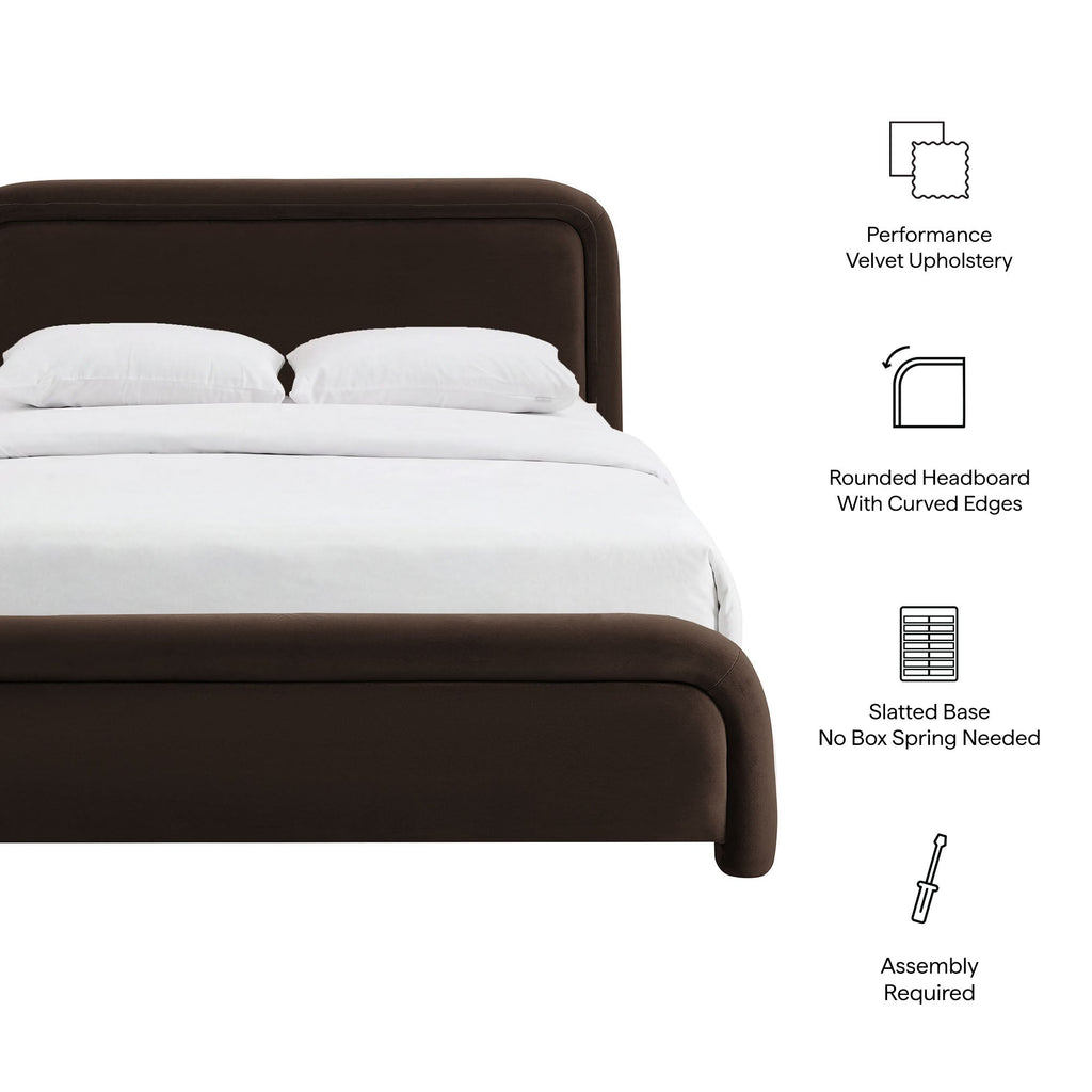 Beck Performance Velvet Platform Bed by Modway