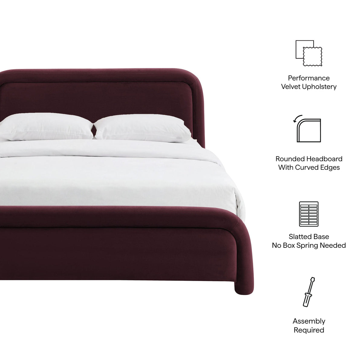 Beck Performance Velvet Platform Bed by Modway