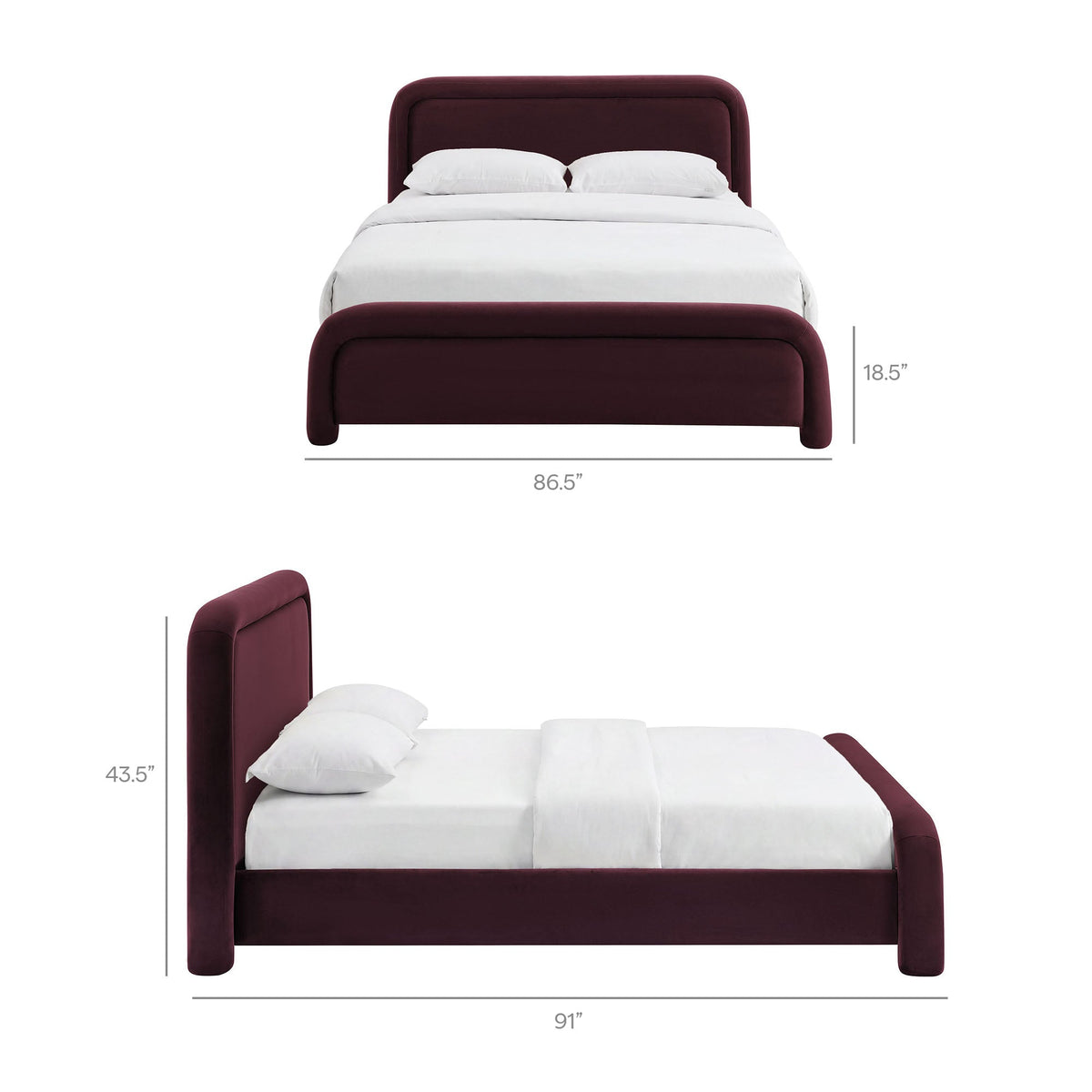 Beck Performance Velvet Platform Bed by Modway