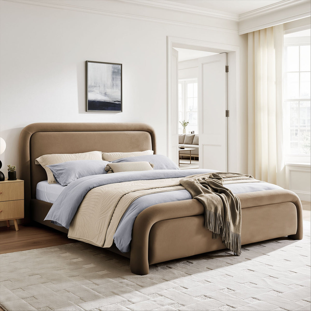 Beck Performance Velvet Platform Bed by Modway