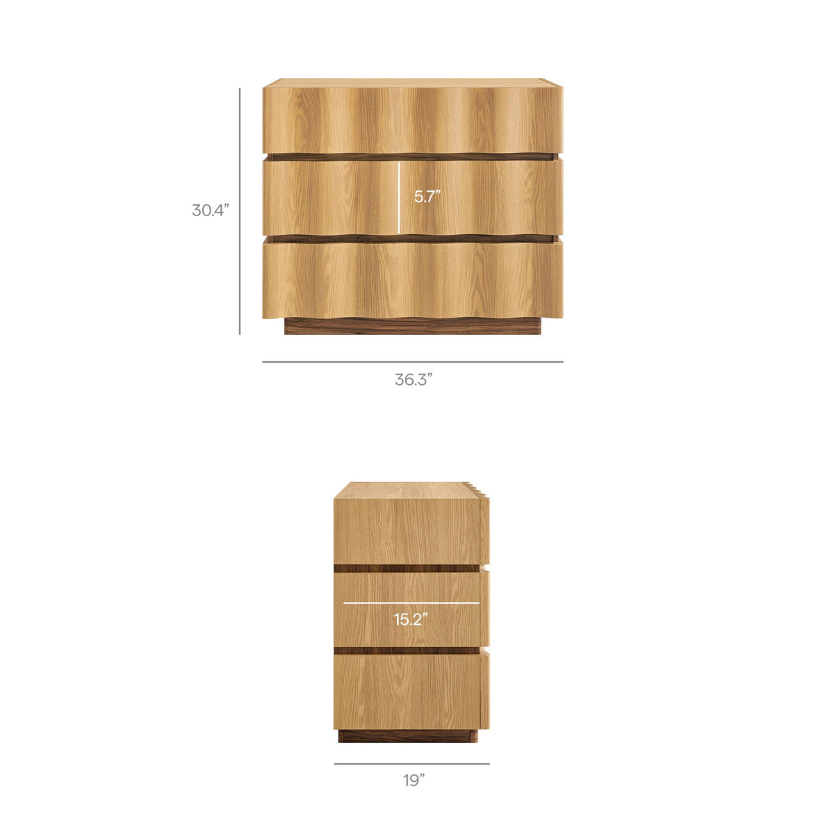 Isola Wavy 3 Drawer Chest by Modway