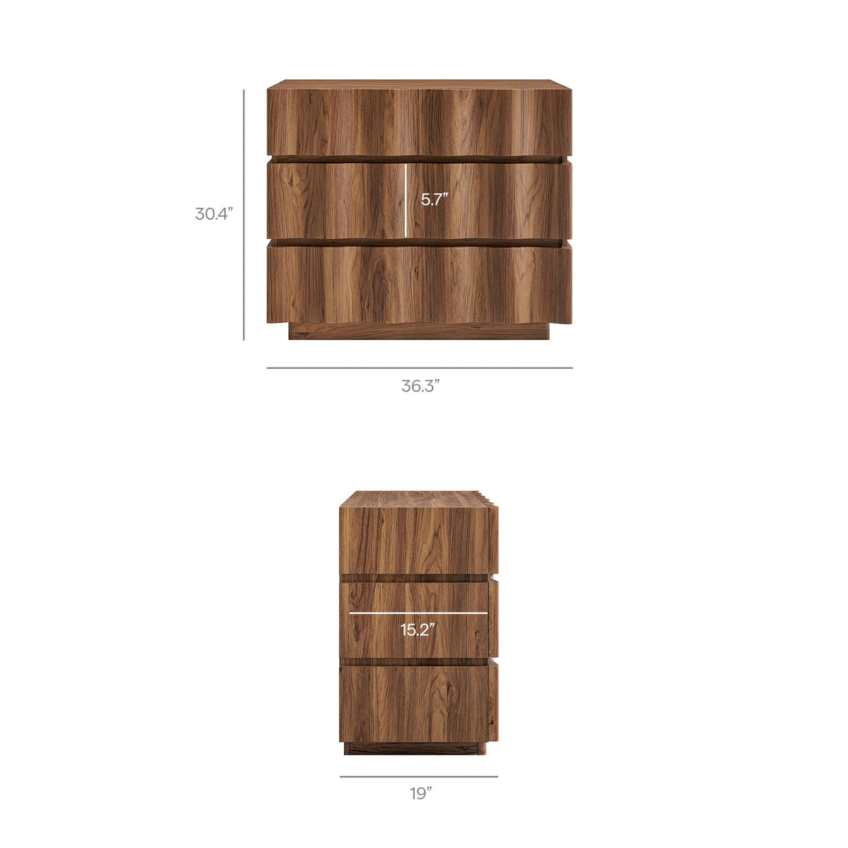 Isola Wavy 3 Drawer Chest by Modway