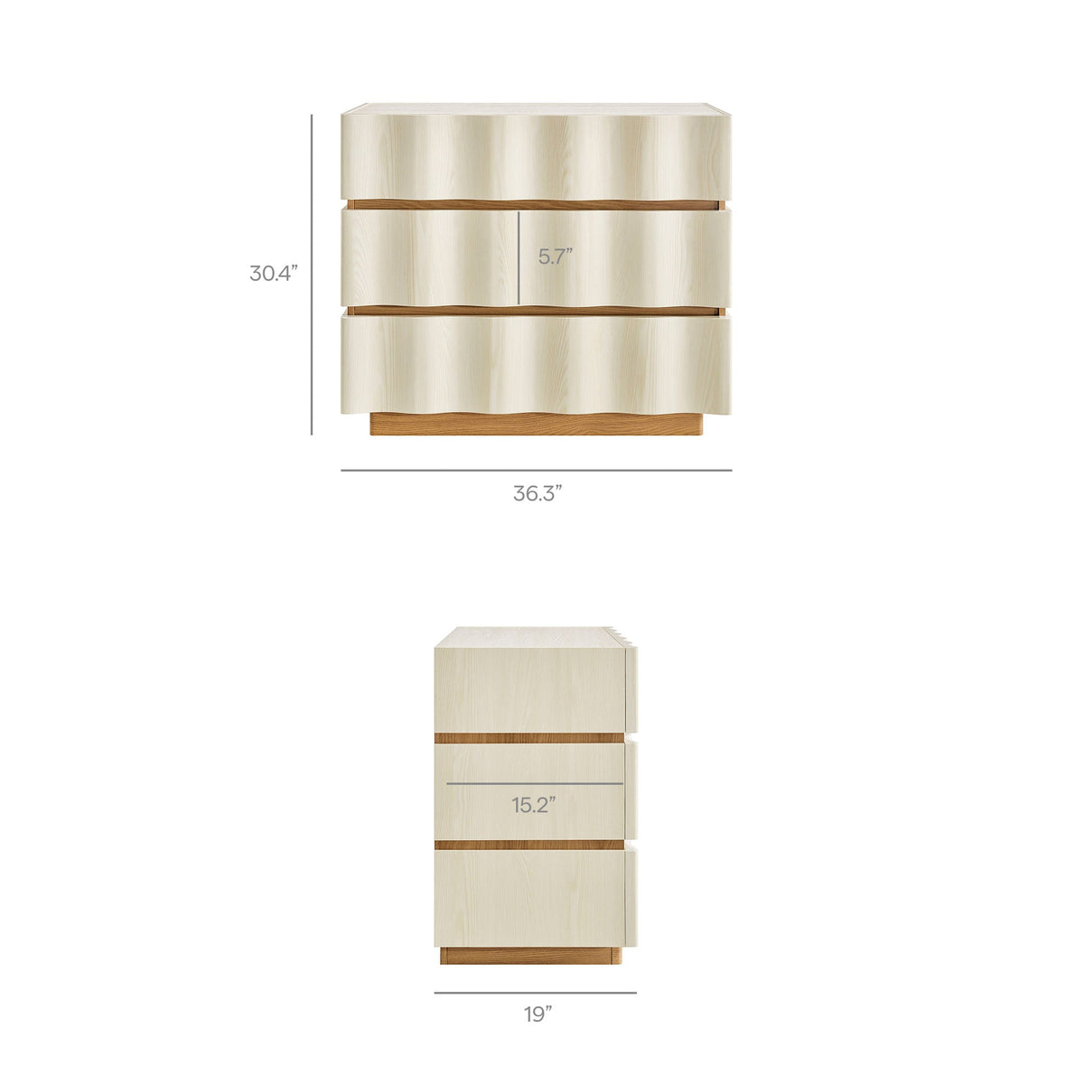 Isola Wavy 3 Drawer Chest by Modway