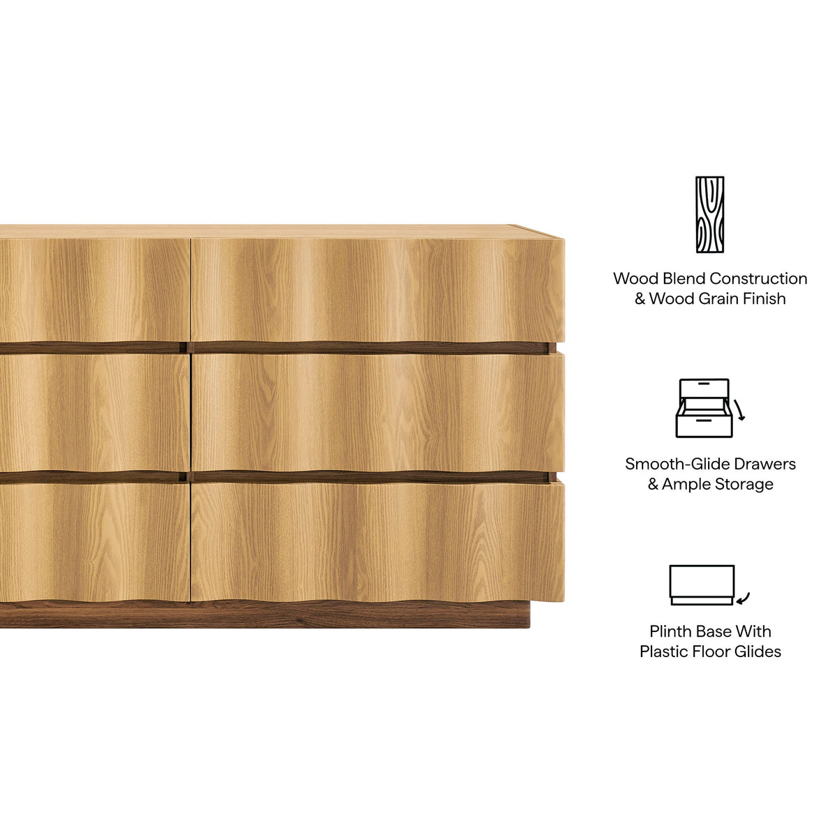 Isola Wavy 6 Drawer Dresser by Modway