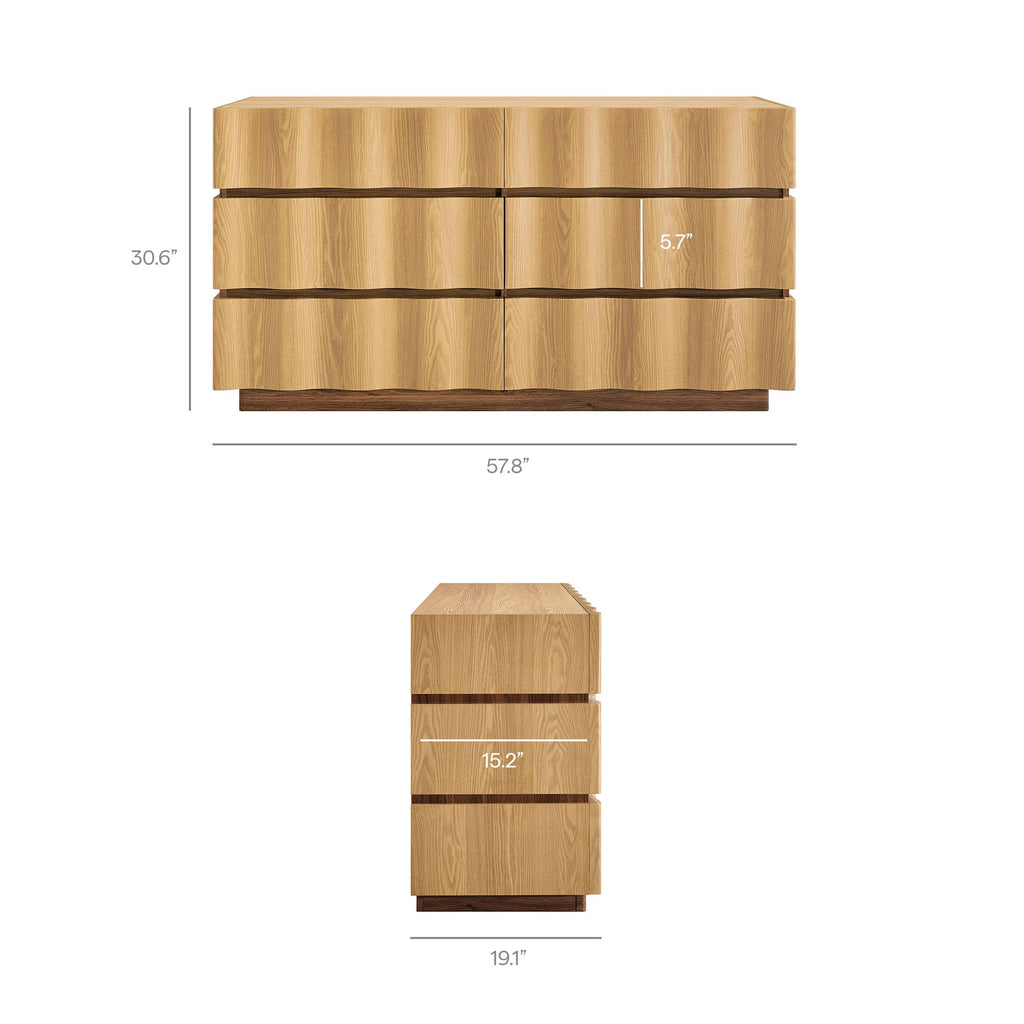 Isola Wavy 6 Drawer Dresser by Modway