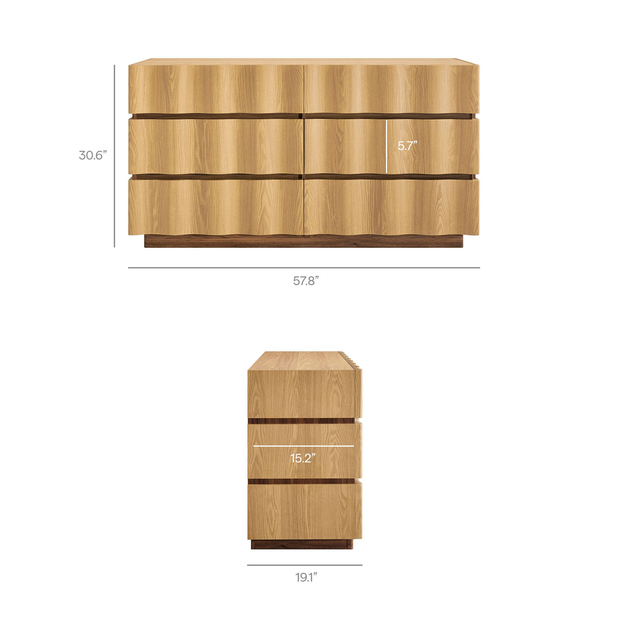 Isola Wavy 6 Drawer Dresser by Modway