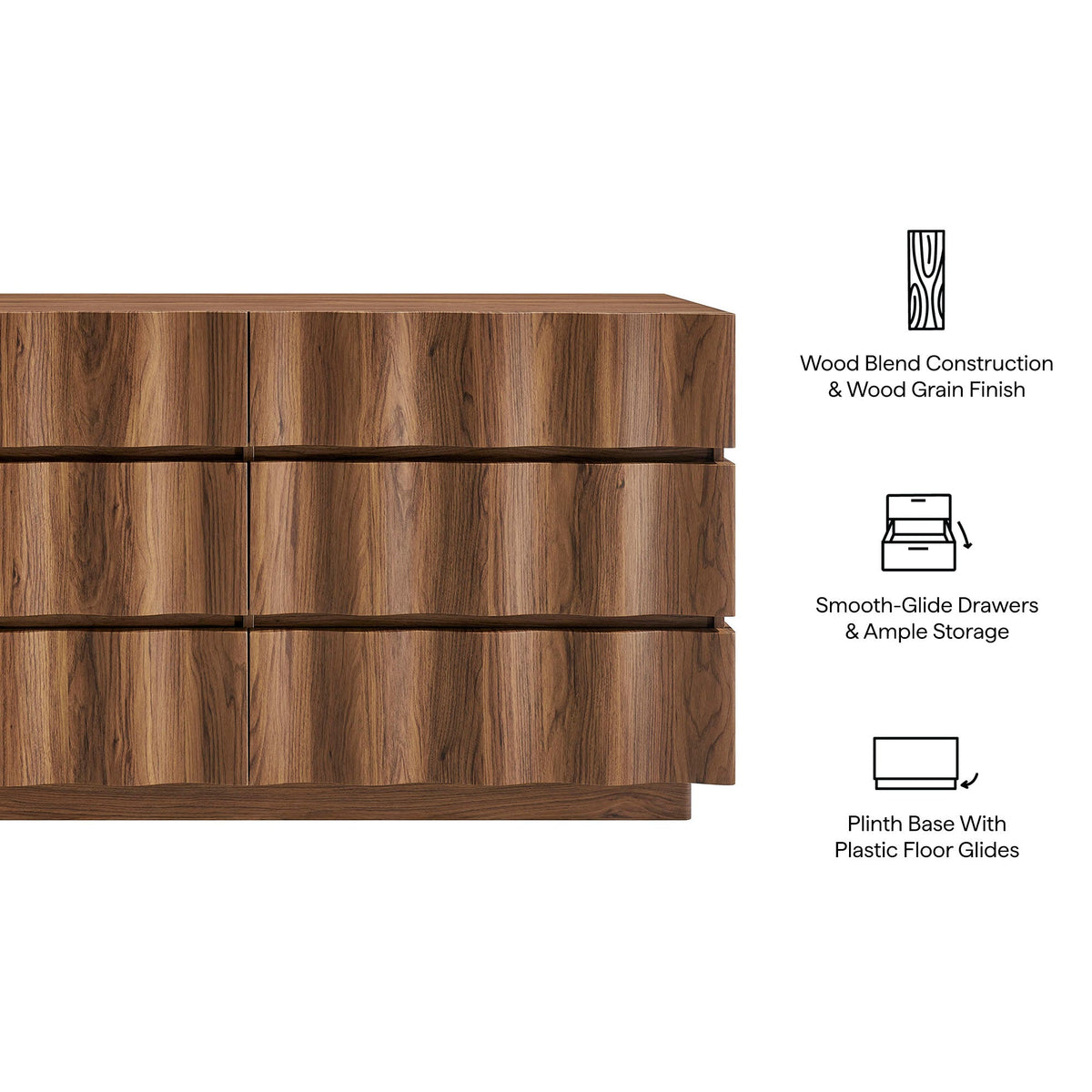 Isola Wavy 6 Drawer Dresser by Modway