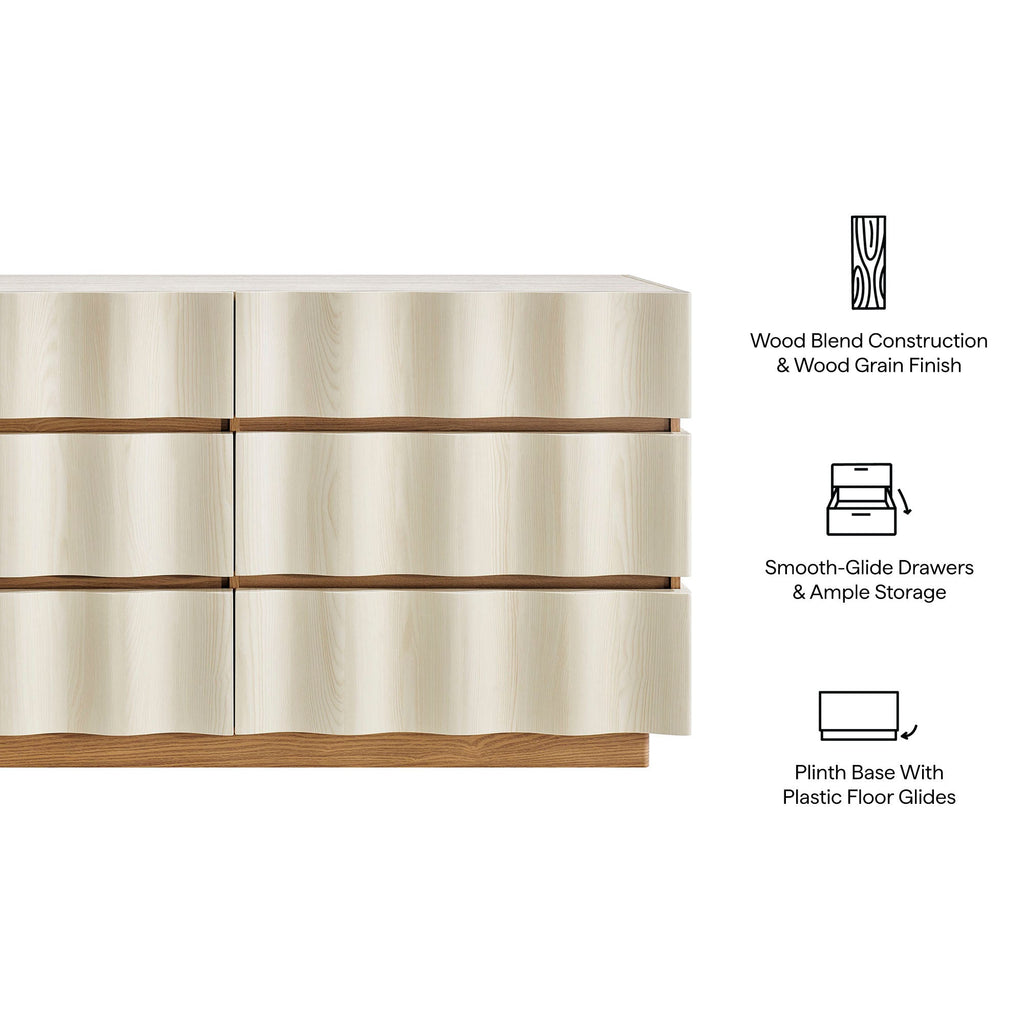 Isola Wavy 6 Drawer Dresser by Modway