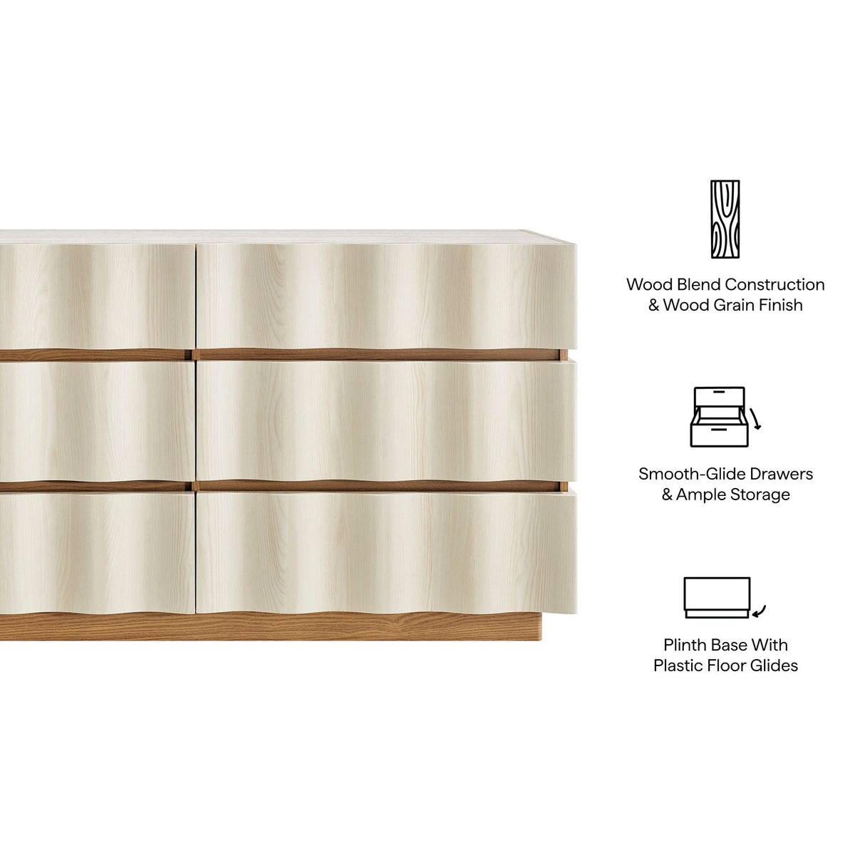 Isola Wavy 6 Drawer Dresser by Modway