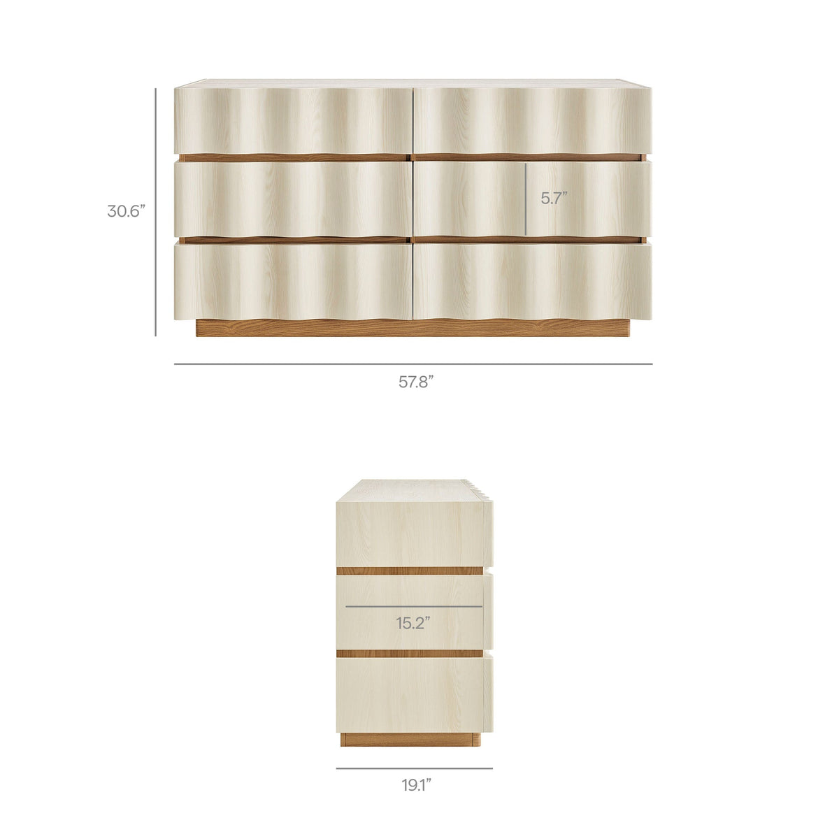 Isola Wavy 6 Drawer Dresser by Modway